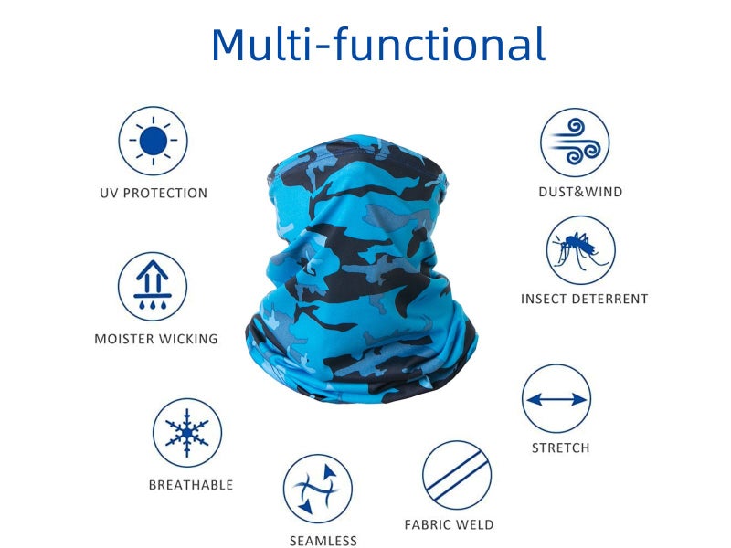 Green Camouflage UV Protection Tube Scarf Bandana Head Face Mask Neck Gaiter Carousel 14