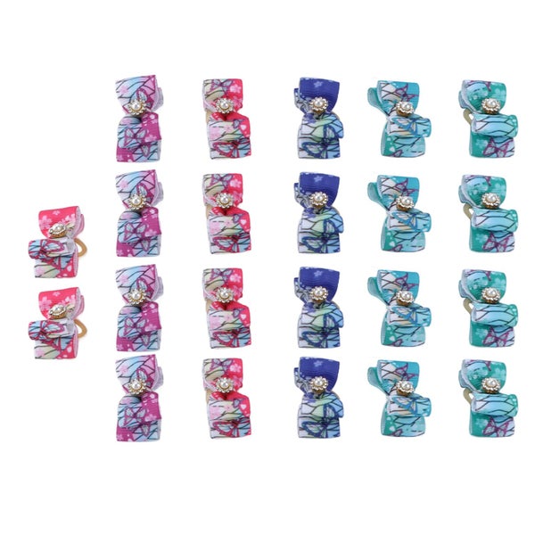 pet hair bowknots colorful pet hair bows puppy bow rubber bands cat hair topknot Carousel 2