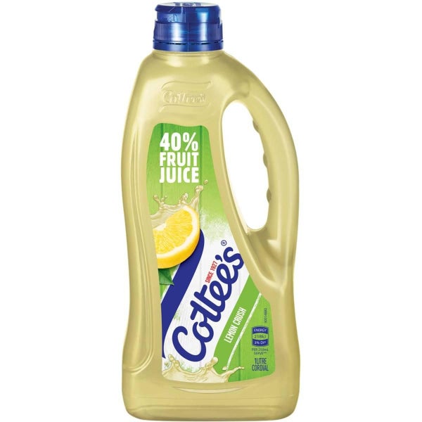 Cottees Lemon Crush Cordial Syrup Bottle 1L Carousel 1