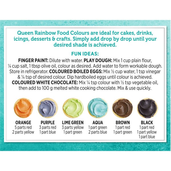 Queen Food Colour Dye Rainbow Colours 4 Pack Carousel 3