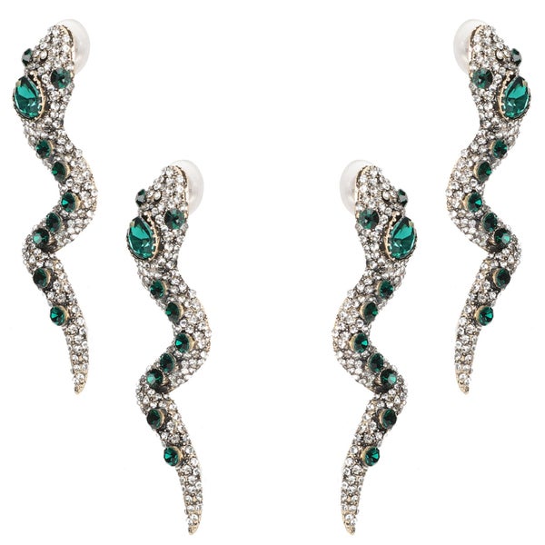 snake earrings fashion earrings 4Pcs Snake Earrings Fashion Metal Wild Dangle Carousel 8