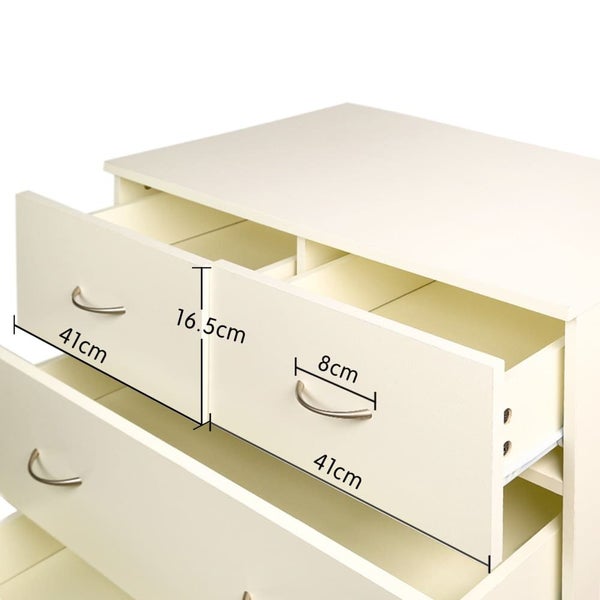Tallboy Dresser 6 Chest of Drawers Storage Cabinet 85 x 39.5 x 105cm Carousel 11