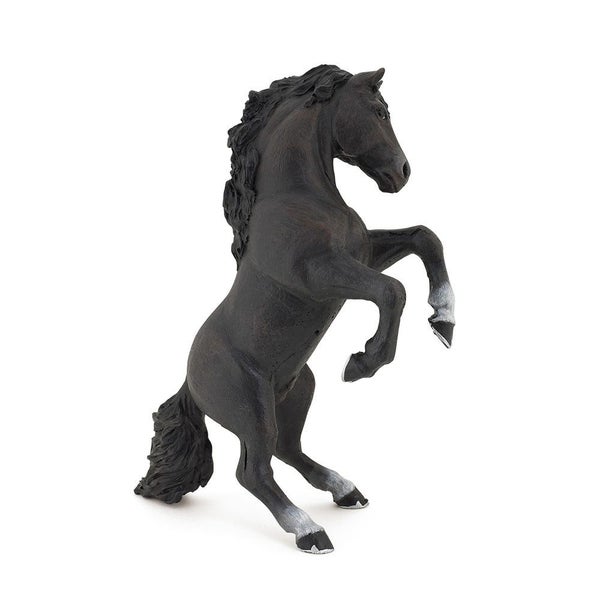 Papo Black Reared Up Horse Figurine Carousel 1