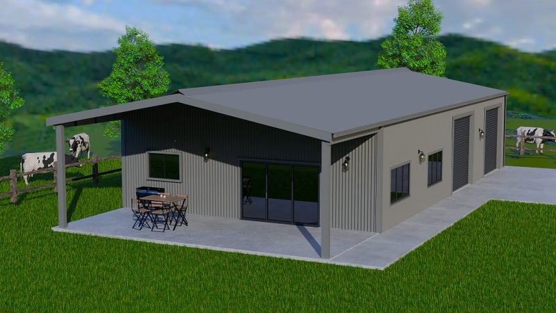 200sqm Shed House Kitset, 30sqm Verandah - 70sqm House - 100sqm Garage Carousel 1