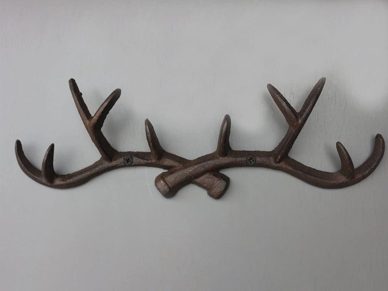 Cast Iron Deer Antlers Coat Rack Key Holder Bathroom Towels Hanger Carousel 2