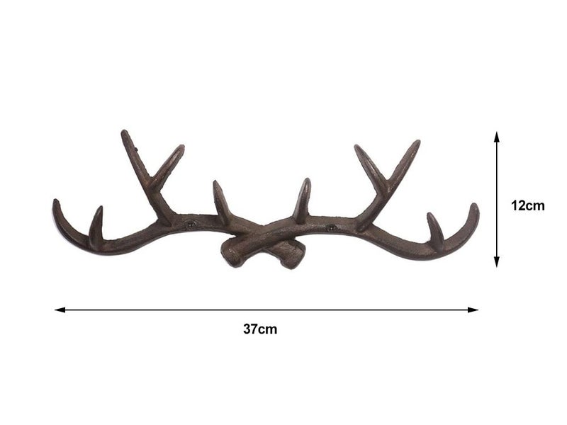 Cast Iron Deer Antlers Coat Rack Key Holder Bathroom Towels Hanger Carousel 6