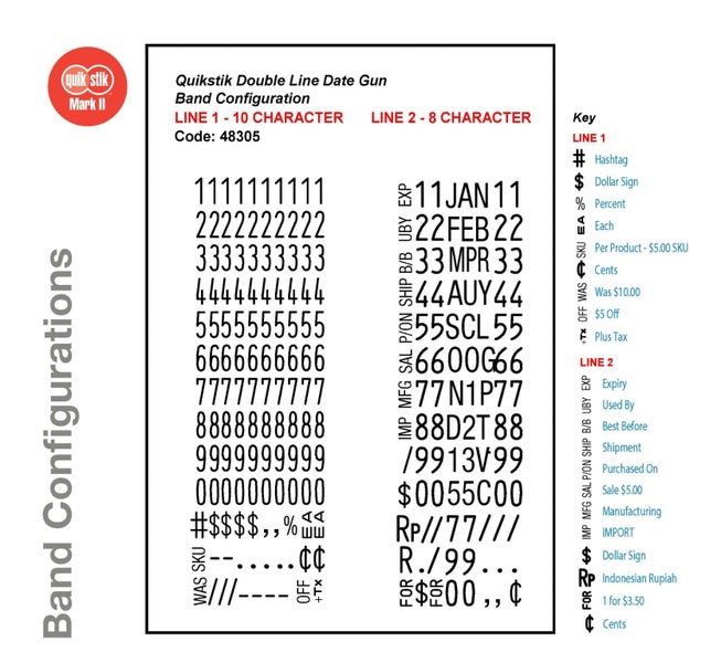 Quikstik Double Line Date Gun Mark II Carousel 6