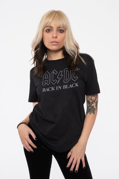 AC/DC T Shirt Back In Black Band Logo new Official Unisex Black Carousel 3