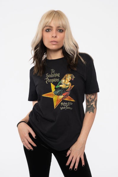 The Smashing Pumpkins T Shirt Mellon Collie Band Logo new Official Unisex Black Carousel 5