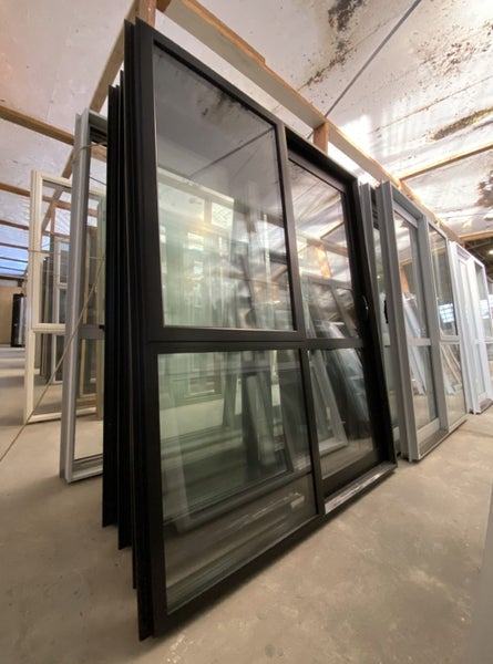 NEW Double Glazed Aluminium Ranchslider Door 1600 x 2000 Matte Black Carousel 1