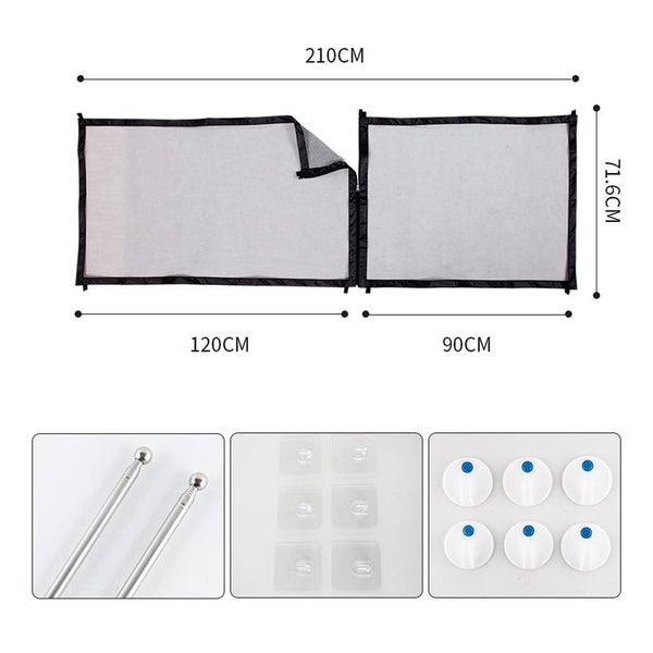 Portable Pet Gate Mesh Dog Gate Baby Kid Safety Fence for Doorways Stairs Carousel 2