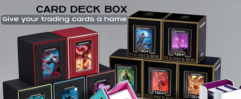MTG Deck Box with Commander Window Display,Trading Card Storage Box Holds Carousel 1