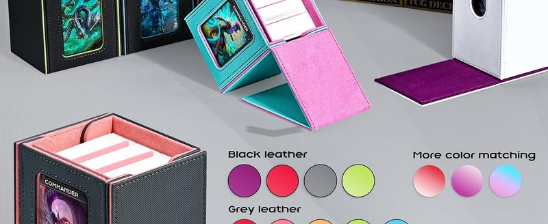 MTG Deck Box with Commander Window Display,Trading Card Storage Box Holds Carousel 2