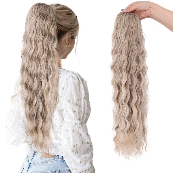 Ponytail Extension, Drawstring Ponytail Hair Extensions 28 Inch Long Carousel 1