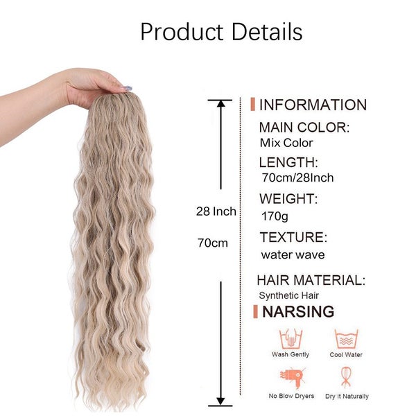 Ponytail Extension, Drawstring Ponytail Hair Extensions 28 Inch Long Carousel 2