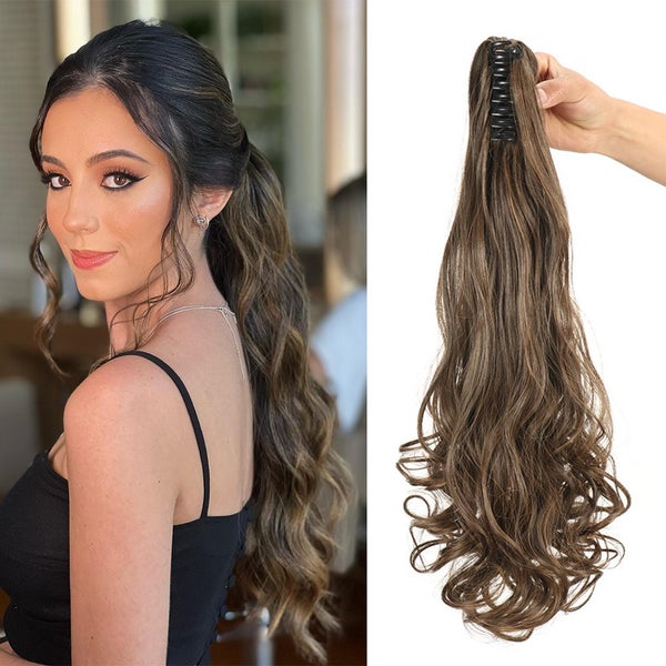 Claw Clip In Wavy Ponytail Extensions Synthetic Fiber Hair Piece 22 Carousel 1