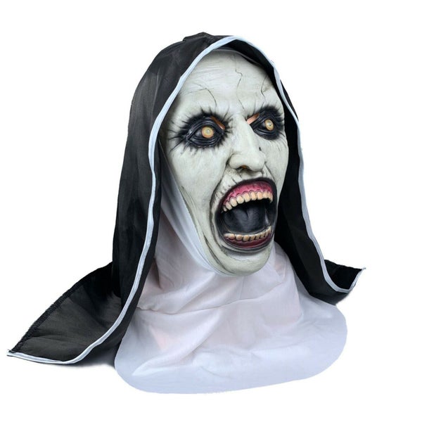 The Scary Open Mouth Nun Latex Mask w/Headscarf Horror Cosplay Halloween Costume Carousel 2