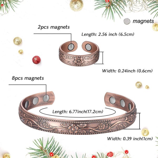 Magnetic Pure Copper Magnetic Ring Bracelet Set For Joint Pain Relief Carousel 2