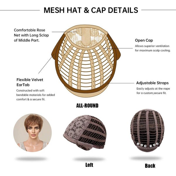 Brown Short Pixie Cut Synthetic Wigs Natural Straight Layered Wig for Carousel 6