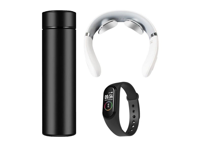 3Pcs Insulated Vacuum Cup Neck Massager Smart Bracelet Set Business Gifts Set Carousel 1