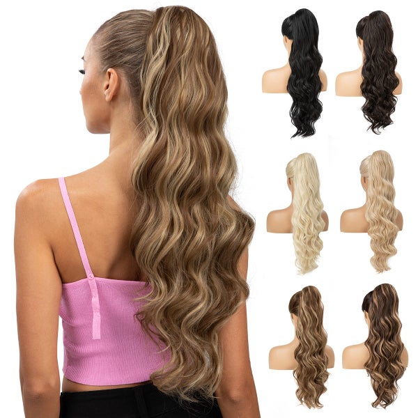 Synthetic Ponytail Extension 26 inch Drawstring Hair Extensions Long Carousel 2