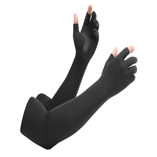 black arm sleeves Arm Sleeves Sun Resistant Black Exposed 2 Finger Nylon Carousel 1
