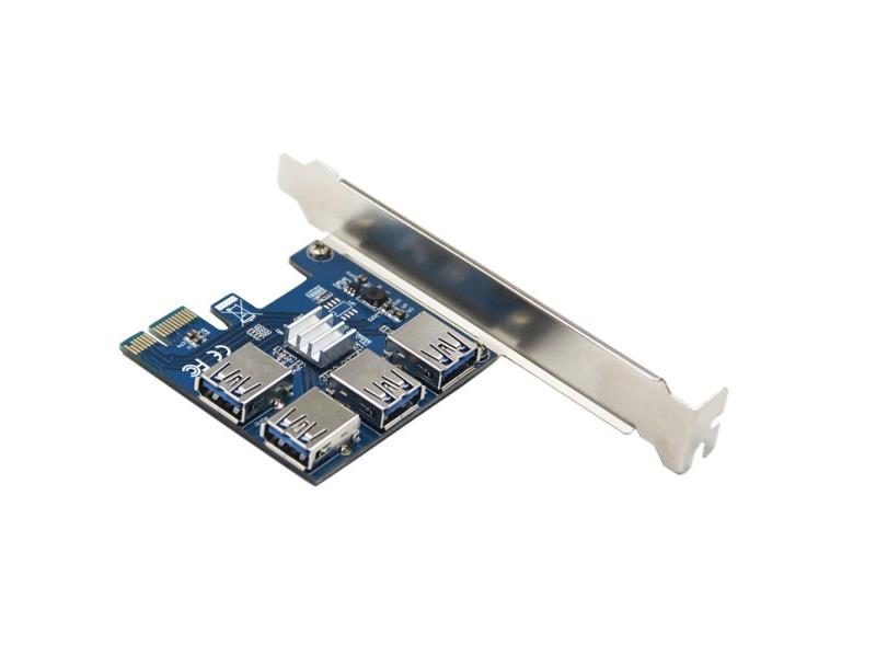 PCI-E 1x To 16x Adapter For BTC Miner With USB 3.0 4 Slots Carousel 1