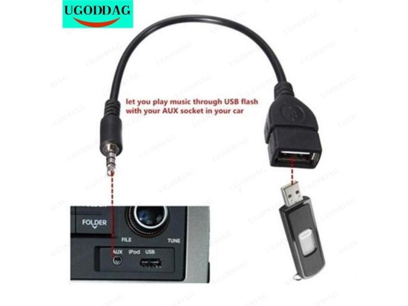 3.5mm Male Audio AUX Jack To USB 2.0 Type A Female OTG Converter Adapter Cable Carousel 1
