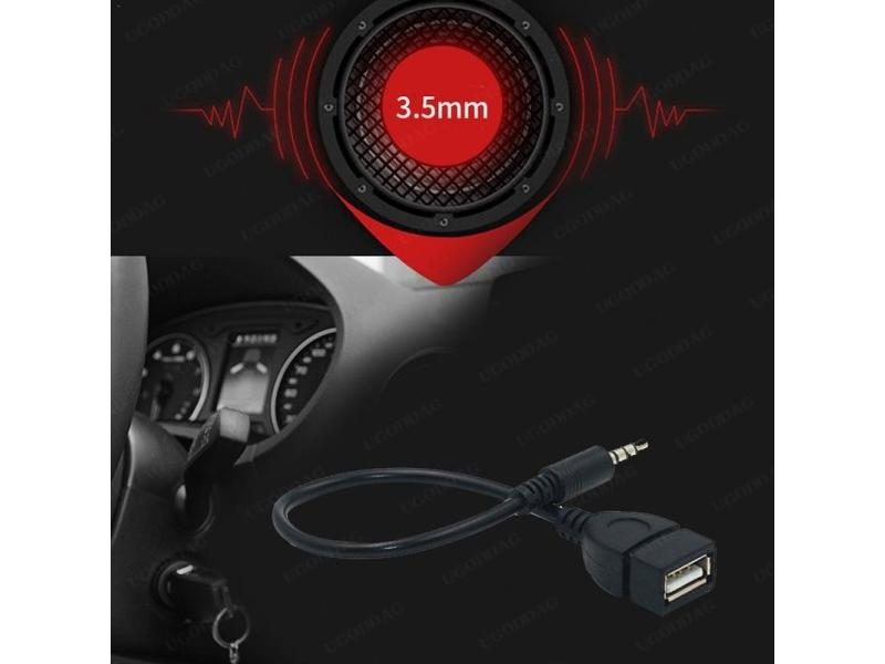 3.5mm Male To USB 2.0 Type A Female OTG Converter Cable DE08 Carousel 1