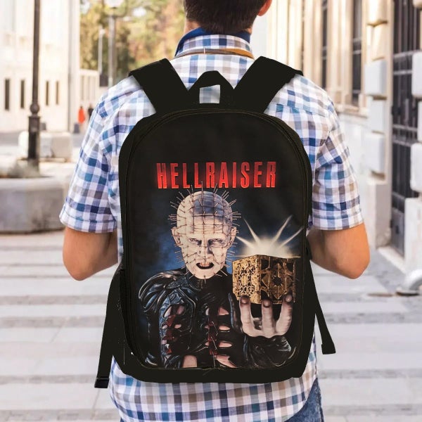 Men Women Horror Movie Backpacks Halloween Film Outdoor Bag - Hellraiser Pinhead Carousel 2
