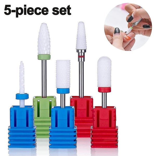 Ceramic Nail Drill Bits Set, 5pcs Professional Acrylic Nail File Drill Bit For M Carousel 1