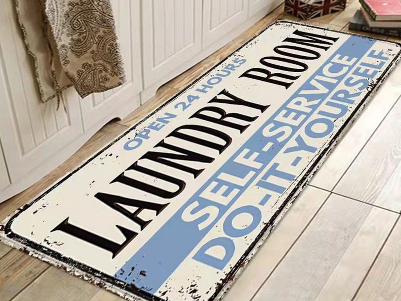 40x120cm Printed Laundry Room Rug Runner Non Slip Floor Mat Style 6 Carousel 1