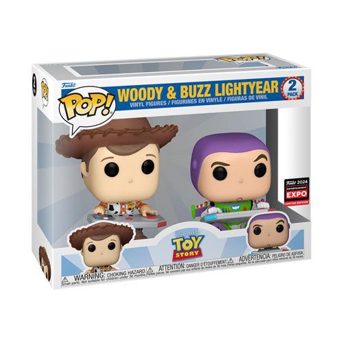 Toy Story Woody & Buzz Gaming C2E2 2024 US Ex Pop! Vinyl 2pk Carousel 2