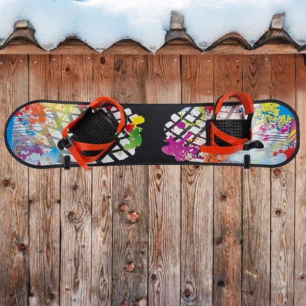 A Pair of Horizontal Black Powder Coat Snowboard Wall Clips Carousel 11