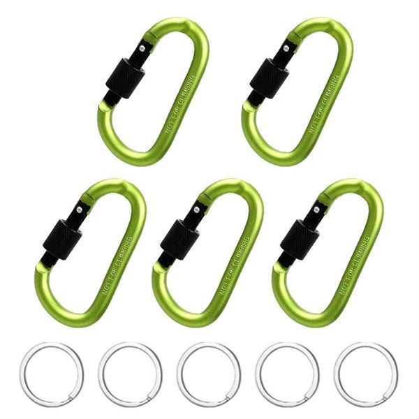 5 PCS Tactical Carabiner Tourist Carabin Clip Keys Keychain Set Carousel 1