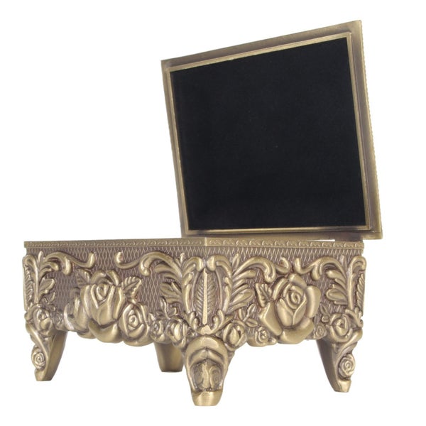 zinc alloy jewelry box rose metal jewelry box vintage trinket storage box Carousel 5