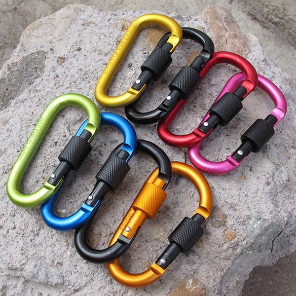 5 PCS Tactical Carabiner Tourist Carabin Clip Keys Keychain Set Carousel 2