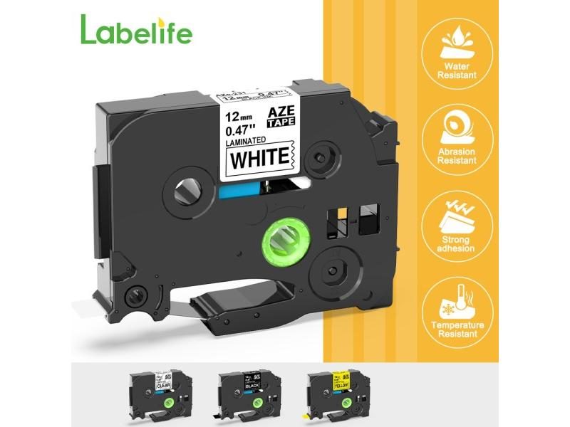 6/9/12mm Laminated Label Compatible For Brother P Touch Label Tape 12mm TZe-231 Carousel 2