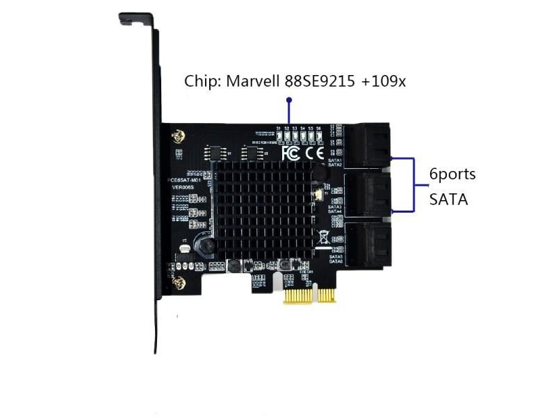 PCI-E SATA Card PCI-E 1X Cards PCI Express To SATA 3.0 2Ports 4ports 6ports Carousel 1
