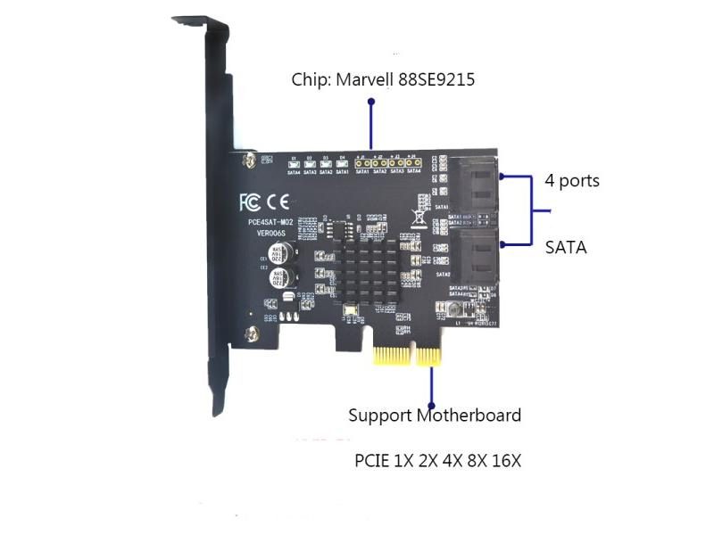 PCI-E SATA Card PCI-E 1X Cards PCI Express To SATA 3.0 2Ports 4ports 6ports Carousel 1