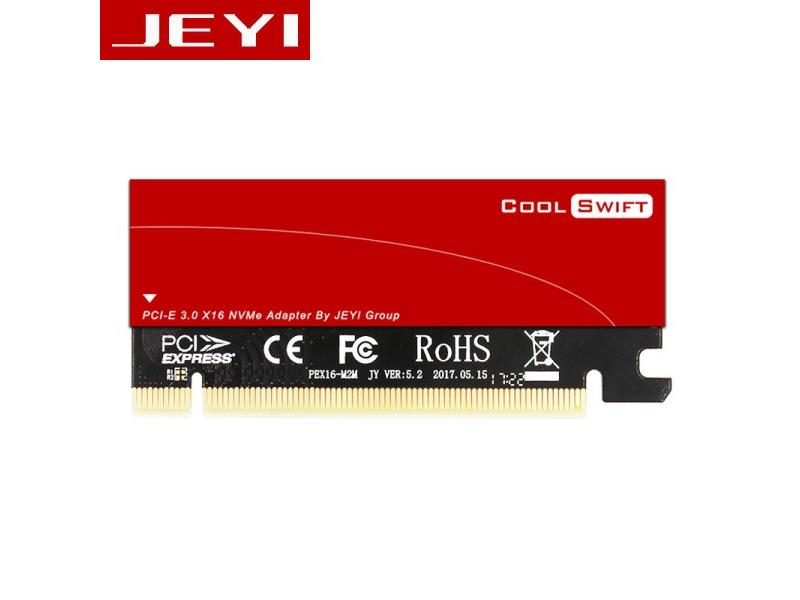 JEYI CoolSwift PCIE3.0 NVME Adapter X16 PCI-E Full Speed M.2 2280 Aluminum Carousel 1