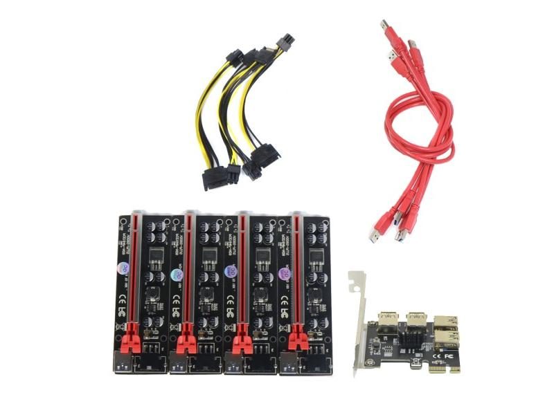 USB 3.0 PCI-E Express 1x To 16x Extender Riser Card Adapter Pcie 1 To 4 USB Carousel 1
