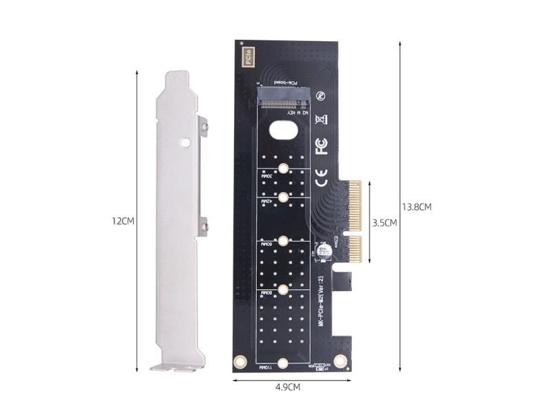 OULLX M.2 NVMe SSD To PCI-E Adapter Card For Desktop Rear Panel Expansion Carousel 1