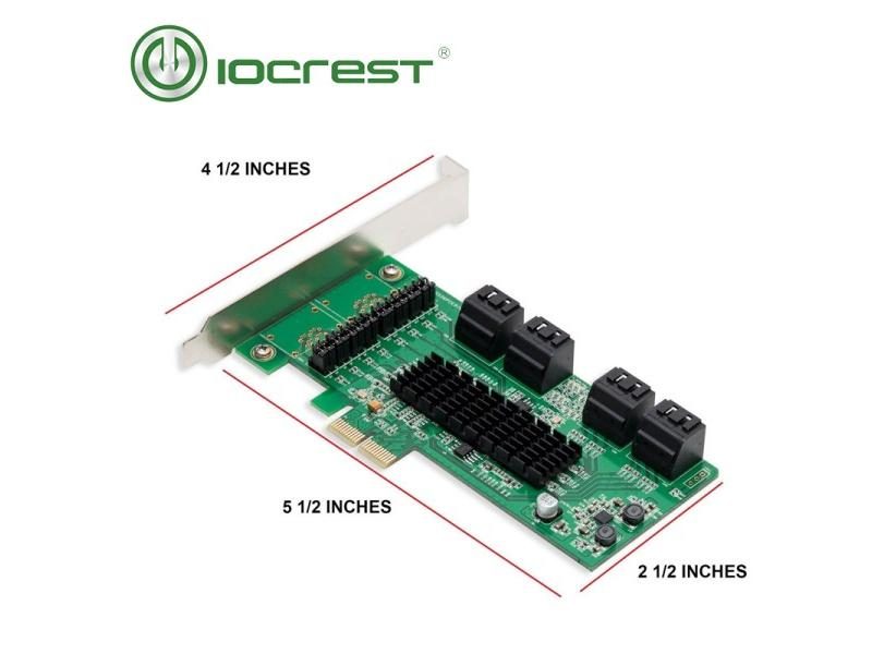 IOCREST SATA III 8 Ports PCIe 2.0 X2 Sata 6g Expansion Card With Low Profile Carousel 1
