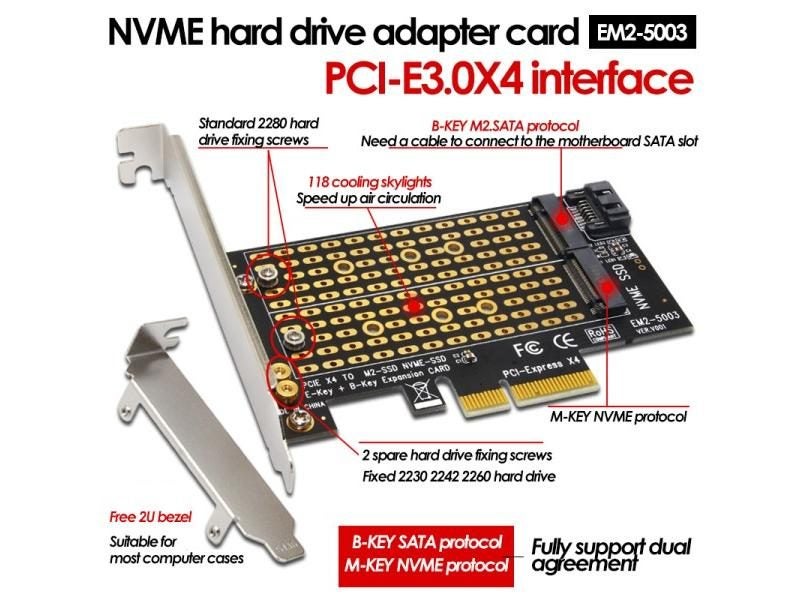 UTHAI Add On Card NVME Adapter Card M.2 To PCI-E 3.0X4 High Speed Computer Carousel 1