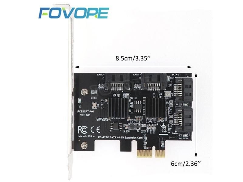 PCIe To SATA Card 4 Port 6G Expansion Controller Adapter IPFS Carousel 1