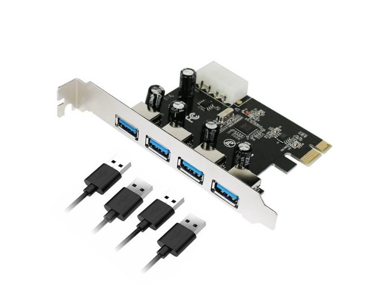 4-port USB 3.0 PCI-e Expansion Card PCI Express PCIe USB 3.0 Hub Adapter 4-port Carousel 1