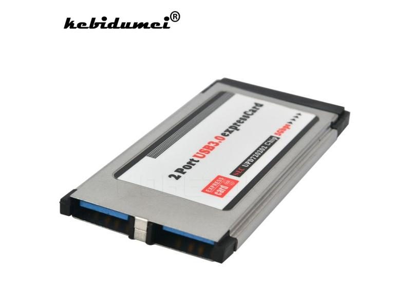 Kebidumei PCI Express Card To USB 3.0 Expresscard 2 Port Adapter 34mm Express Carousel 1