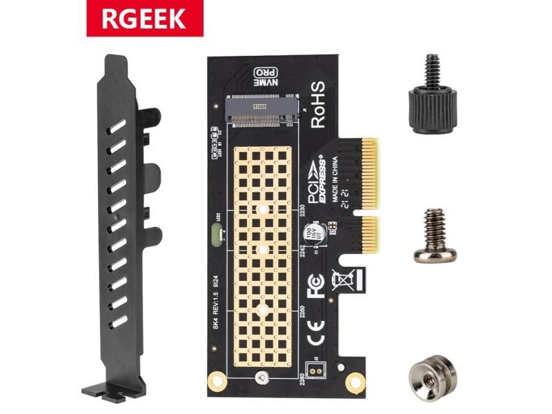 RGeek M.2 NVMe SSD NGFF To PCIE X4 Adapter M Key Interface Card Support PCI Carousel 1