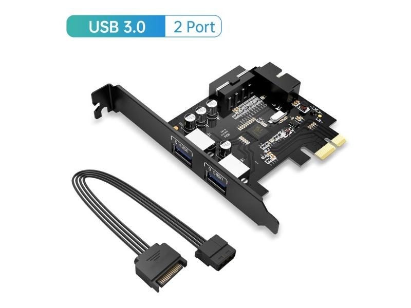 ORICO SuperSpeed 7 Port USB 3.0 PCI-E Express Card With A 15pin SATA Power Carousel 1